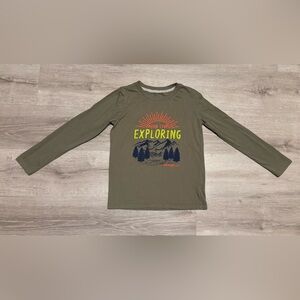 Boy’s Eddie Bauer Green Graphic Long Sleeve T-shirt S 7/8